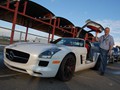 The author poses with the awesome gullwing SLS AMG