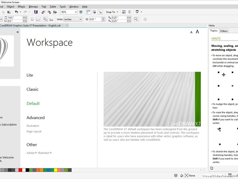 CorelDRAW Welcome Screen