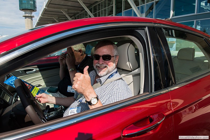 Some fat oaf at the wheel of the 2017 Ford Fusion Energi