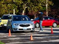 Journalists wait in line to drive through the handling course as they take part in "real-world" back-to-back testing during the 2014 Canadian Car of the Year Awards "TestFest" event on Monday, October 21, 2013 in Niagara Falls, Ontario. Automotive journalists from across the country evaluate and vote on vehicles to provide results which are relevant to potential car and truck buyers. (Michelle Siu for AJAC)